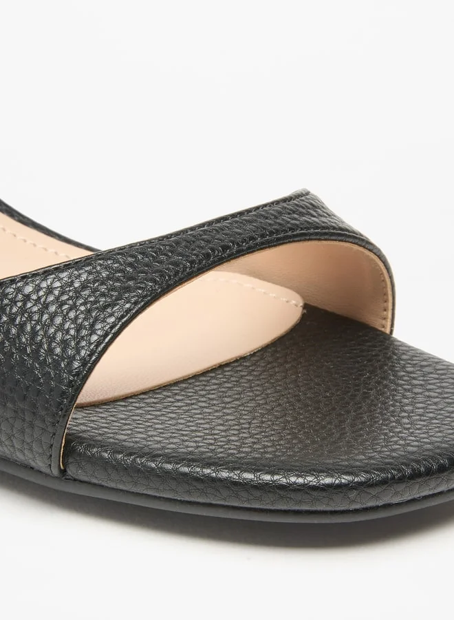 Flora Bella By Shoexpress Women's Open Toe Slip-On Sandals with Block Heels