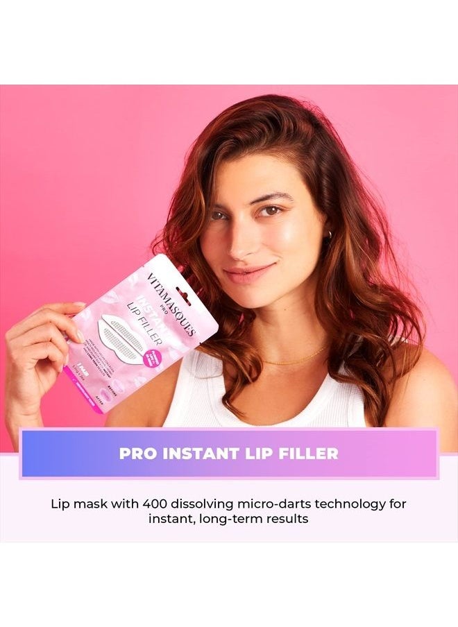 Instant Lip Filler for Plumped Lips in 30 Mins Vegan Collagen, Multi-Molecular Hyaluronic Acid & 400 Dissolving Micro-Dart Technology for Instant & Long-Lasting Results
