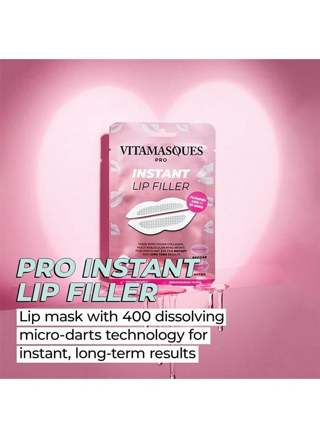 Instant Lip Filler for Plumped Lips in 30 Mins Vegan Collagen, Multi-Molecular Hyaluronic Acid & 400 Dissolving Micro-Dart Technology for Instant & Long-Lasting Results