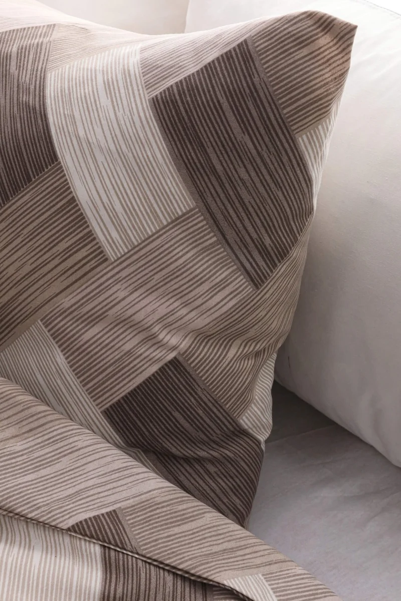 فافورا Striped Single Duvet Cover Set - Brown
