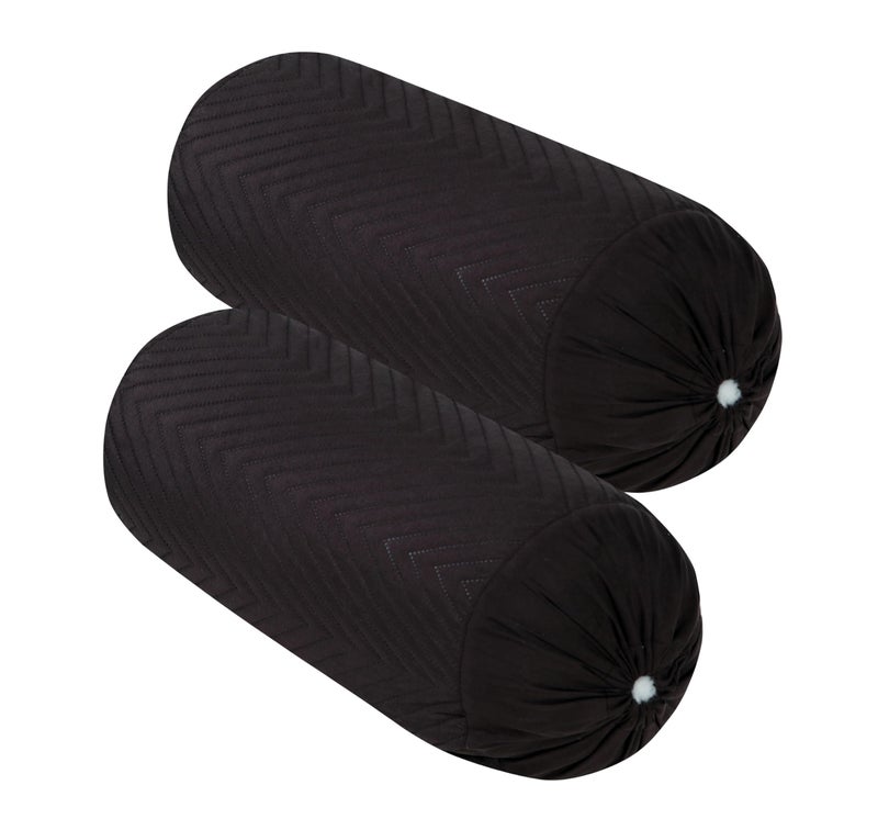RD TREND® Ultrasonic Quilted 300TC | Glace Cotton Diwan Set Pillows 3 with Bolster 2, Bedsheet (152x228 cm), 2 Bolster Covers (40x78 cm), 3 Cushion Covers (40x40 cm). (Coffee) - Image 3
