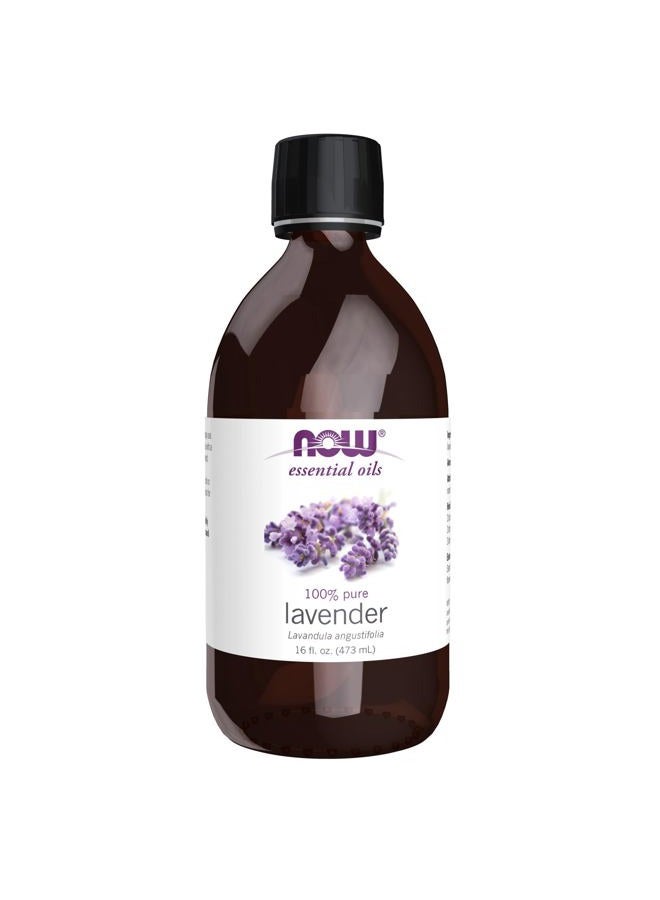 now Essential Oils, Lavender Oil, Soothing Aromatherapy Scent, Steam Distilled, 100% Pure, Vegan, Child Resistant Cap, 16-Ounce - Image 1