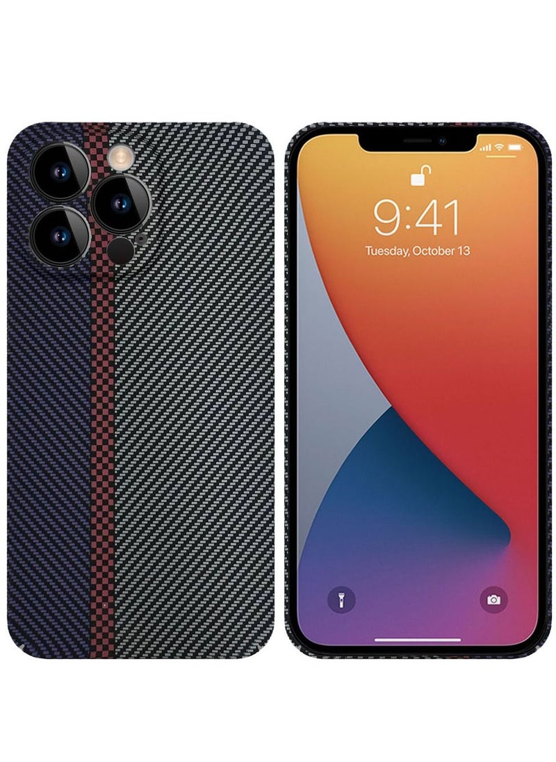 CATANES - iPhone 12 Pro Carbon Case Unique Design Mixed Amazing Color Aramid Carbon Fiber Phone Case Blue - Image 1