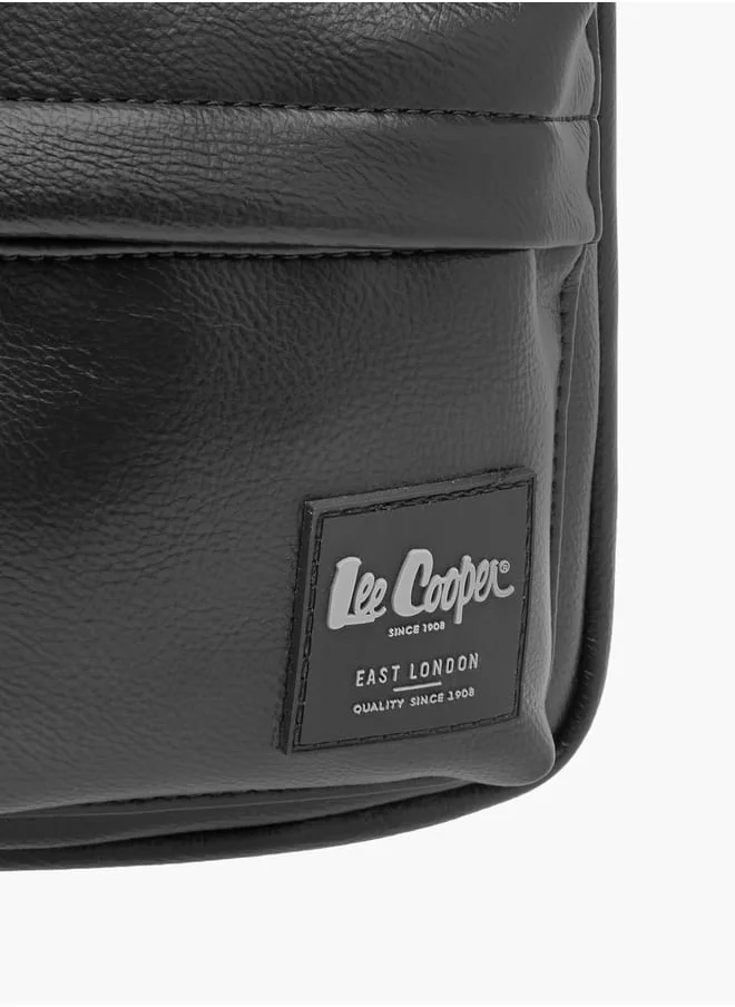 لي كوبر Men Textured Crossbody Bag with Adjustable Strap and Zip Closure