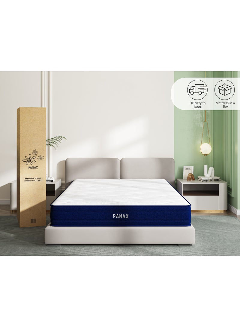 PanaX Panax 25cm Hybrid Memory Foam Mattress - Cool Sleep, Pressure Relief, Medium Firm Super King (190 X 200) - Image 1