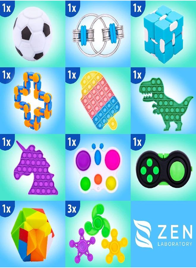 Zen Laboratory - (50 Pcs) Fidget Toys Pack Party Favors Gifts for Kids Adults, Autism Sensory Toy Classroom Prizes Autistic Children Pop Its Bulk Fidgets Stocking Pinata Stuffers, Treasure Box Girls Goodie Bag Stress - Image 1