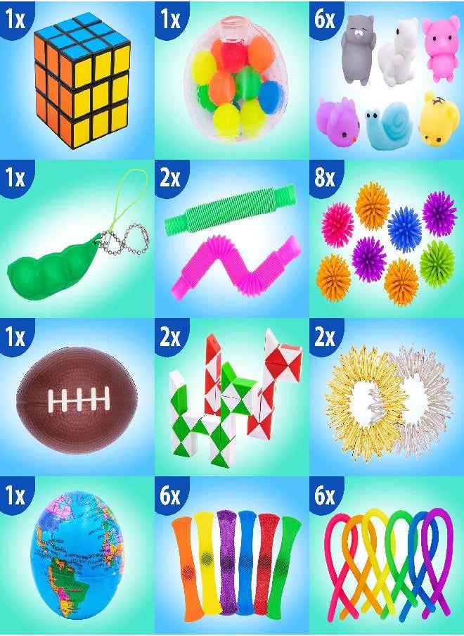 Zen Laboratory - (50 Pcs) Fidget Toys Pack Party Favors Gifts for Kids Adults, Autism Sensory Toy Classroom Prizes Autistic Children Pop Its Bulk Fidgets Stocking Pinata Stuffers, Treasure Box Girls Goodie Bag Stress - Image 1