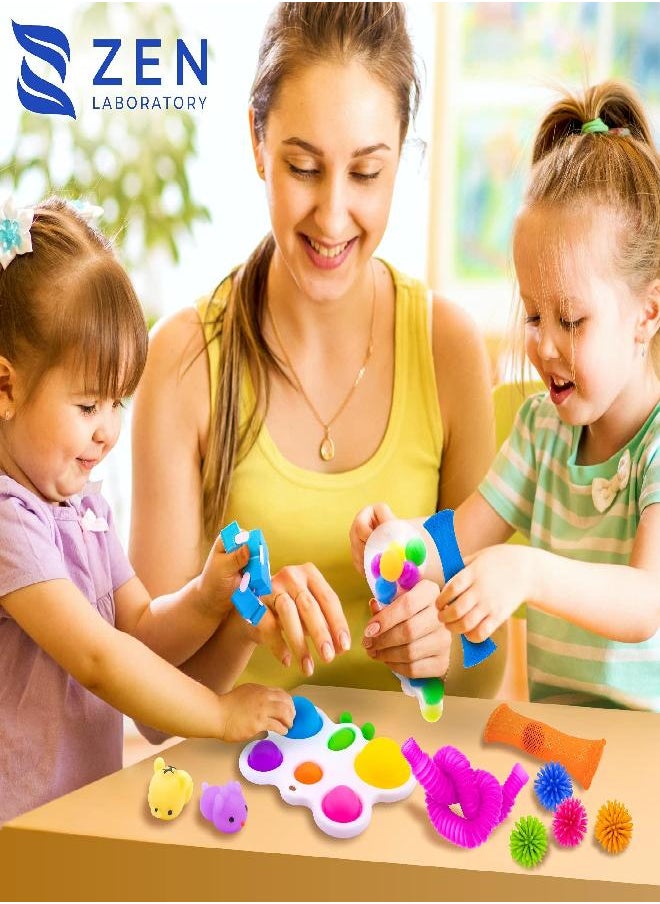 Zen Laboratory - (50 Pcs) Fidget Toys Pack Party Favors Gifts for Kids Adults, Autism Sensory Toy Classroom Prizes Autistic Children Pop Its Bulk Fidgets Stocking Pinata Stuffers, Treasure Box Girls Goodie Bag Stress - Image 1