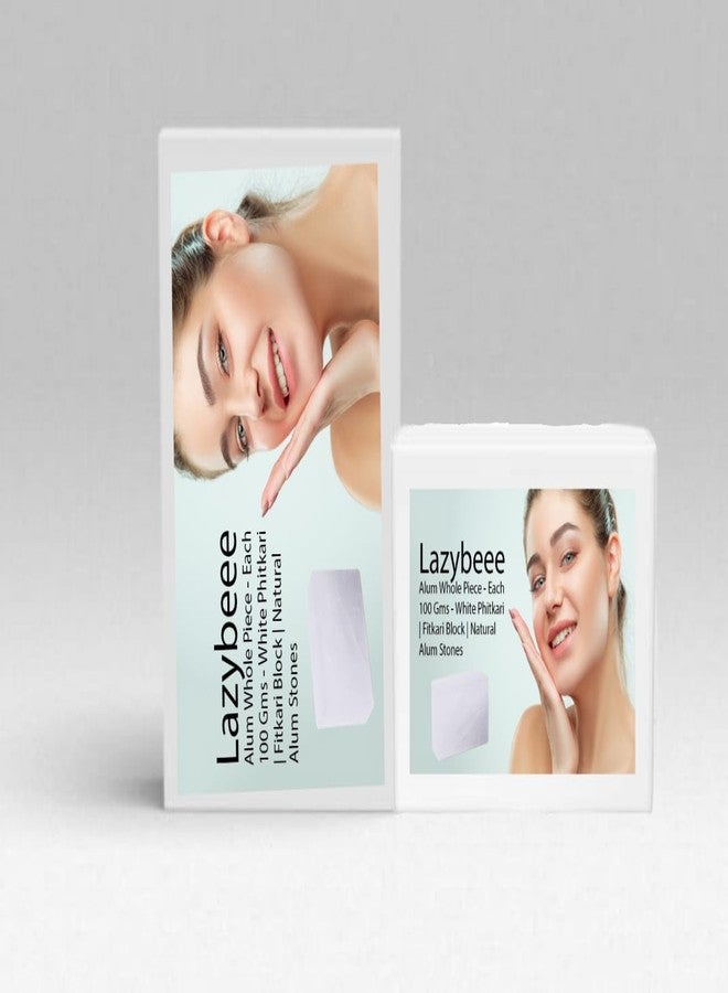 Lazybeee عبوة Lazybeee من 4 قطع من شب فيتكاري الطبيعي مع علبة سفر | 100% كريستال معدني طبيعي | خالٍ من الألومنيوم، يلطف البشرة بعد الحلاقة، ويشدها، وله خصائص مطهرة (100 غرام * 4 قطع) - Image 3