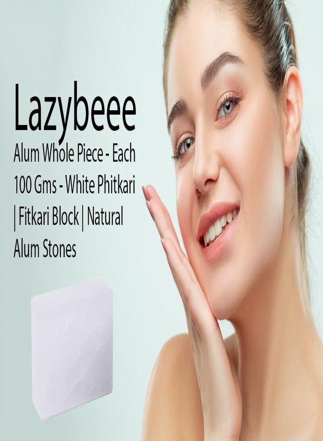 Lazybeee عبوة Lazybeee من 4 قطع من شب فيتكاري الطبيعي مع علبة سفر | 100% كريستال معدني طبيعي | خالٍ من الألومنيوم، يلطف البشرة بعد الحلاقة، ويشدها، وله خصائص مطهرة (100 غرام * 4 قطع) - Image 4