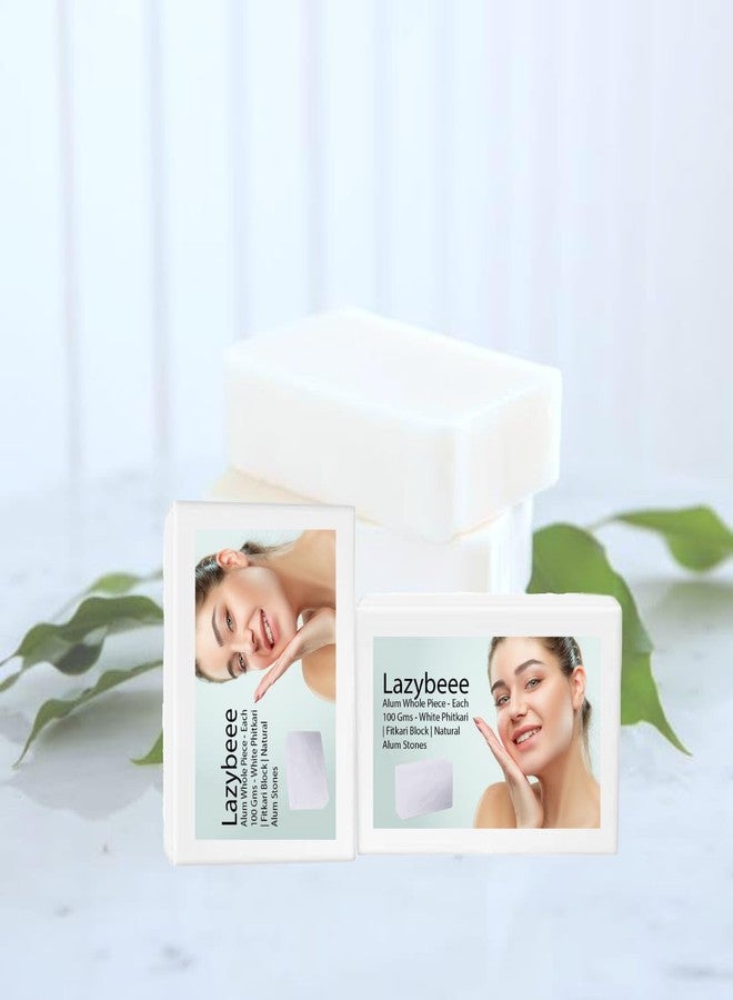 Lazybeee عبوة Lazybeee من 4 قطع من شب فيتكاري الطبيعي مع علبة سفر | 100% كريستال معدني طبيعي | خالٍ من الألومنيوم، يلطف البشرة بعد الحلاقة، ويشدها، وله خصائص مطهرة (100 غرام * 4 قطع) - Image 5