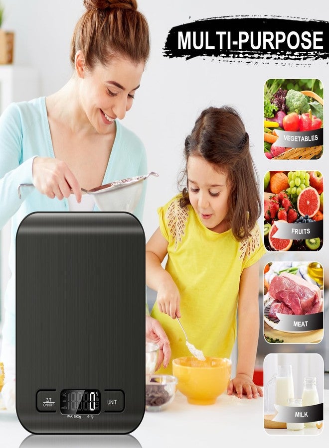 SOYOK Food Scale, 11lb Kitchen Scale with 6 Units Tare Function & LCD Display, 0.05oz/1g Stainless Steel Digital Food Scale Grams and Ounces for Baking, Cooking, Dieting and Meal Prep(Black) - Image 3