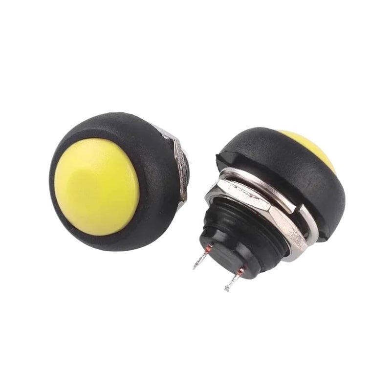 Red Locking 20PCS 12mm زر ضغط لحظي PBS 33B مع إعادة ضبط ذاتي دائري صغير NO 2Pin 1A DC12V - Image 1