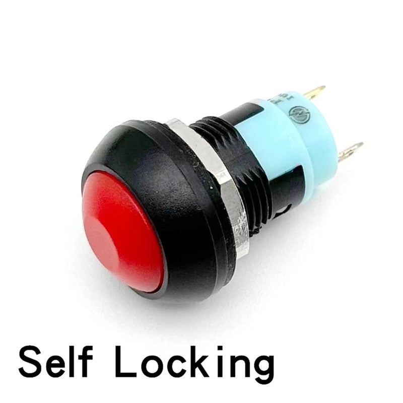 Red Locking 20PCS 12mm زر ضغط لحظي PBS 33B مع إعادة ضبط ذاتي دائري صغير NO 2Pin 1A DC12V - Image 3