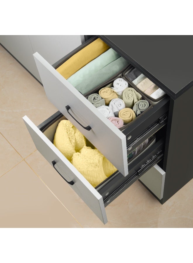 دايلوكس – منظم أدراج 12 قطعة لون بيج | منظمات ملابس وخزانة قابلة للطي – صناديق تخزين للأدراج والدولاب والجوارب والإكسسوارات - Image 4