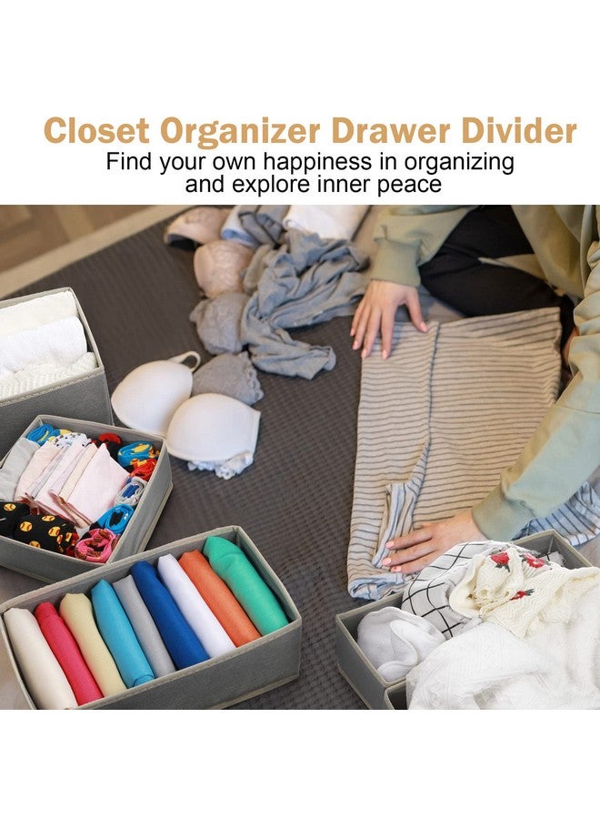 Potchen Potchen 24 Set Clothes Dresser Drawer Organizers, Nursery Closet Clothing Wardrobe Organizers Storage Dividers, Foldable Cloth Box Fabric Container Basket Bin for Bras Socks Underwear(Gray) - Image 5