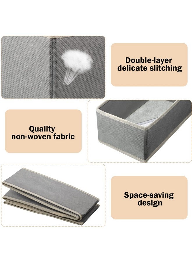 Potchen Potchen 24 Set Clothes Dresser Drawer Organizers, Nursery Closet Clothing Wardrobe Organizers Storage Dividers, Foldable Cloth Box Fabric Container Basket Bin for Bras Socks Underwear(Gray) - Image 3