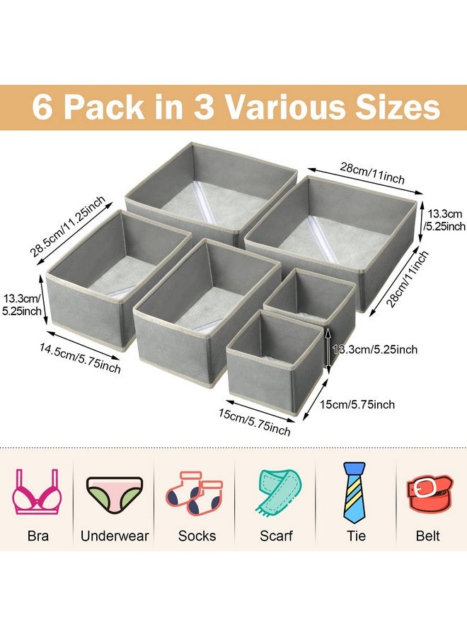 Potchen Potchen 24 Set Clothes Dresser Drawer Organizers, Nursery Closet Clothing Wardrobe Organizers Storage Dividers, Foldable Cloth Box Fabric Container Basket Bin for Bras Socks Underwear(Gray) - Image 2
