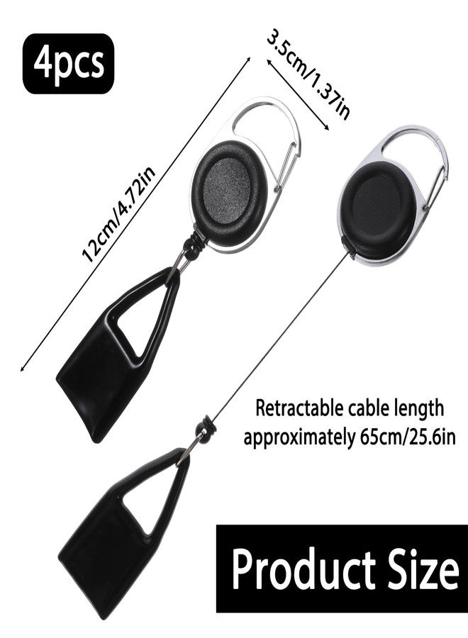Exircy 4 Pcs Retractable Lighter Leash Keychain Lighter Holder Key Chain Lighters Holder Key Chain with Clip Anti Lost Retractable Lighters Cover for Fishing, Hiking, House Supplies (Black) - Image 2