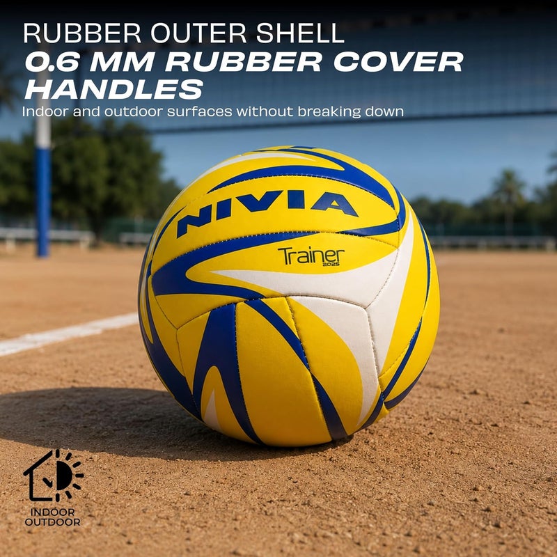 Nivia Trainer 18-P Volleyball (size 4) 18 Panel Rubberized Stitched EVA Fabric Lamination High Bounce Latex Bladder - Image 3