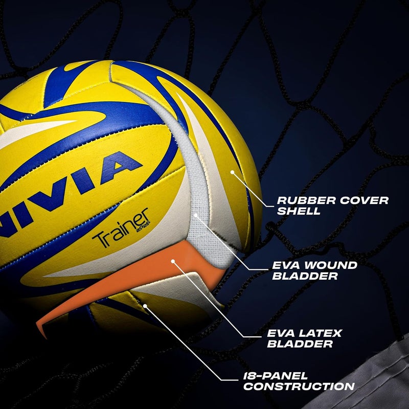 Nivia Trainer 18-P Volleyball (size 4) 18 Panel Rubberized Stitched EVA Fabric Lamination High Bounce Latex Bladder - Image 4