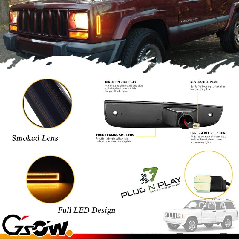 GSOWO أضواء علامة الجانب الأمامية LED GSOWO 2024 المحدثة لجيب شيروكي XJ - Image 4