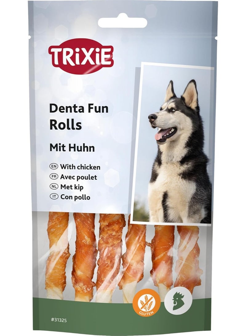 Trixie Denta Fun Chicken Chewing Rolls for Dogs - Image 1