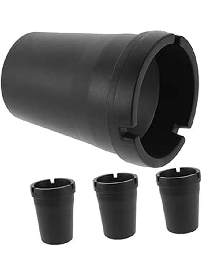 4 Piece Portable Car Ashtray Smokeless Windproof Cigarette Butt Holder Compact Travel Ash Container For Vehicle Home Use - Image 1
