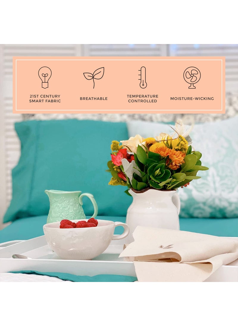 PeachSkinSheets The Real Teal Sheet Set - 1500tc Level of Softness - Extra Soft Cooling Sheets for Hot Sleepers and Night Sweats - XL Full Size