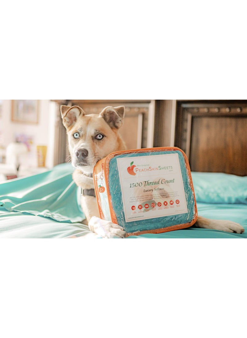 PeachSkinSheets The Real Teal Sheet Set - 1500tc Level of Softness - Extra Soft Cooling Sheets for Hot Sleepers and Night Sweats - XL Full Size