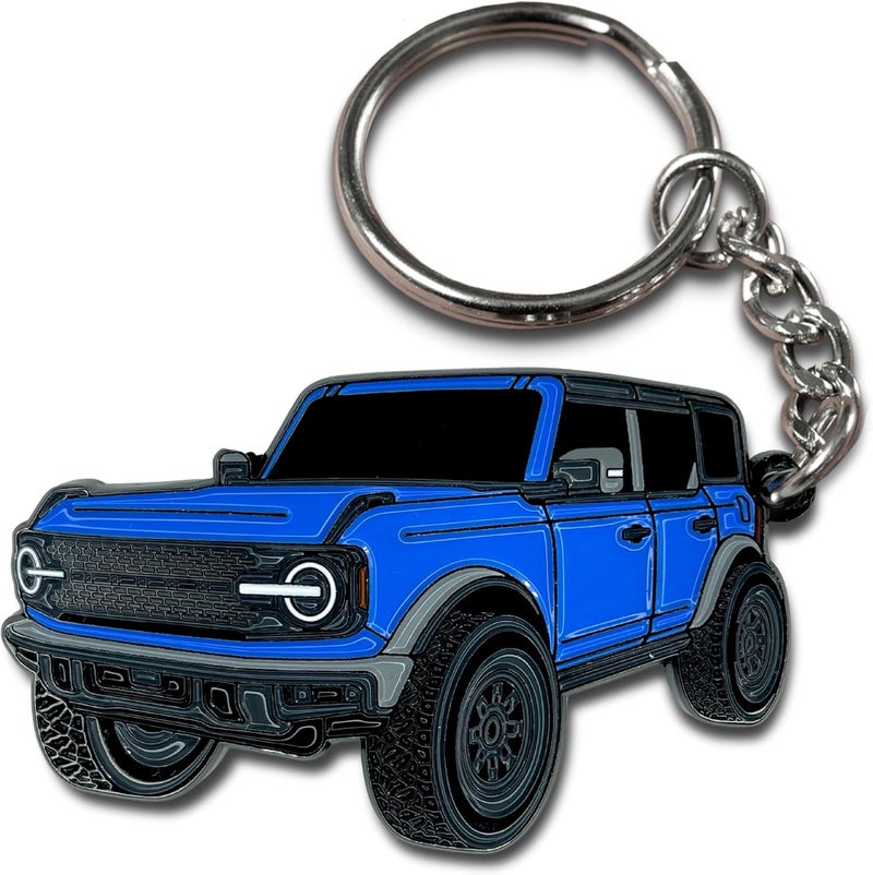 FOUR WHEEL BEAST Bronco Keychain - Velocity Blue - Image 1