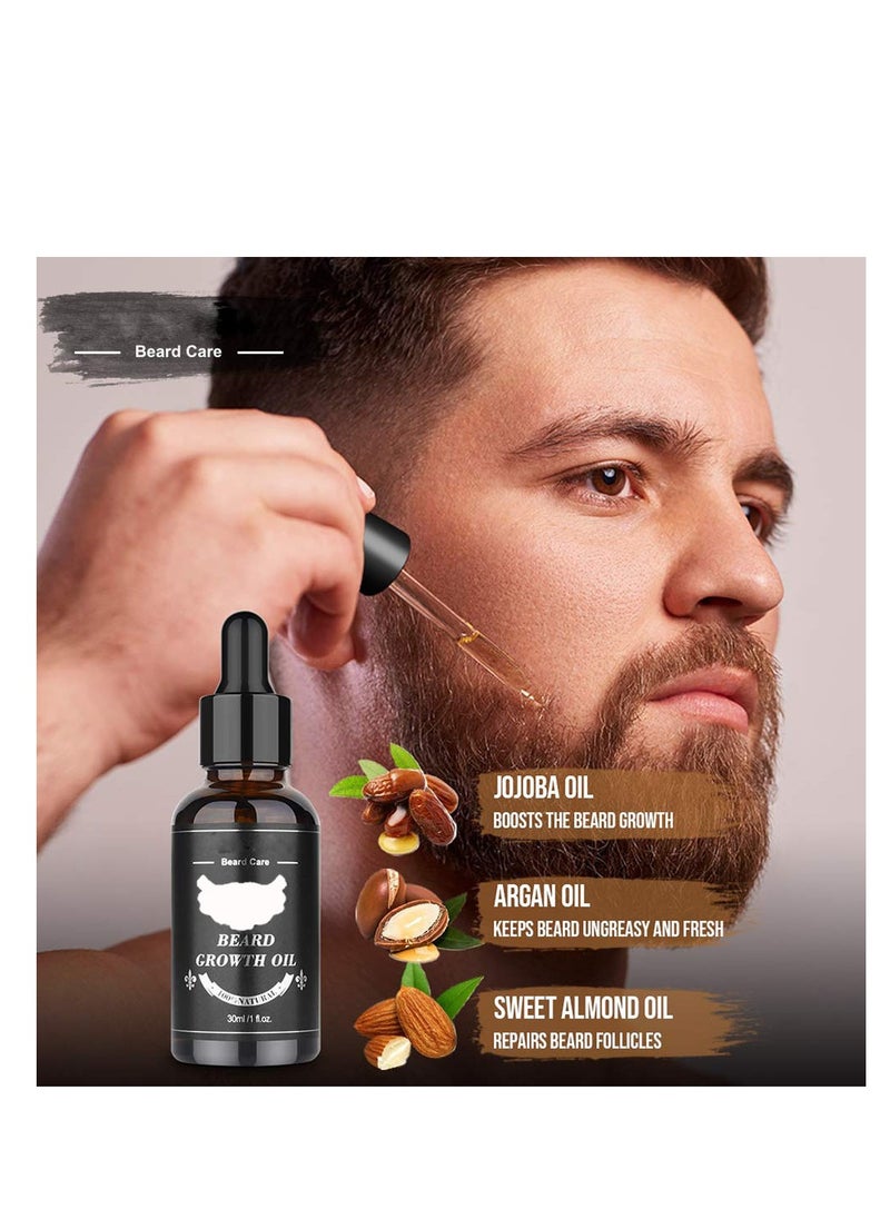 NNEWVANTE - Beard Growth Kit,Beard Kit for Men,Beard Growth Oil (2oz), Beard Balm and Comb,Stimulate Beard and Hair Growth-Gifts for Men Dad Him Boyfriend Husband Brother - Image 1