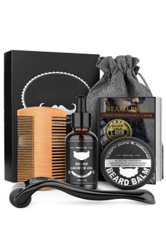 Beard Growth Kit,Beard Kit for Men,Beard Growth Oil (2oz), Beard Balm and Comb,Stimulate Beard and Hair Growth-Gifts for Men Dad Him Boyfriend Husband Brother