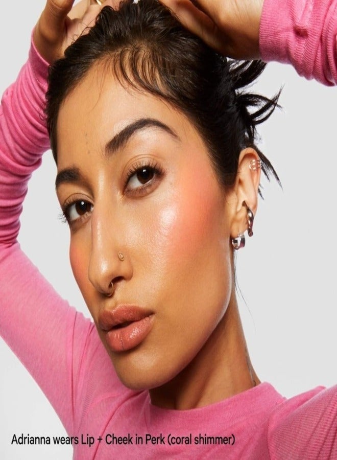 MILK MAKEUP MILK MAKEUP Lip + Cheek Cream Blush Stick Perk – 6 g • Coral with Shimmer • Multi‑Use, Non‑Comedogenic Tint for Lips & Cheeks  - Image 4
