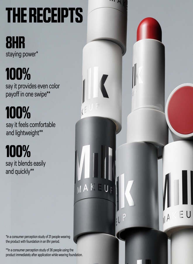 MILK MAKEUP Lip + Cheek Cream Blush Stick with Hyaluronic Acid – Perk, Buildable Cream Blush for Lips & Cheeks, 0.28 oz / 8 g - Image 5