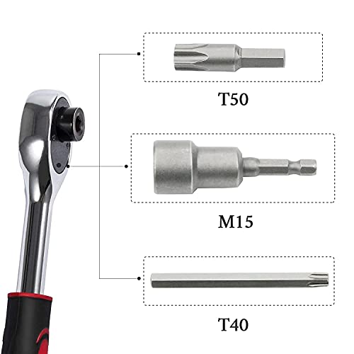 Bentolin Hard Top Door Removal Torx Set Jeep Tool Kit Replace 82214166AB 68361574AB Compatible for Wrangler JL JK Gladiator Rubicon Sahara 2-4 Doors Soft Top (Red) - Image 2