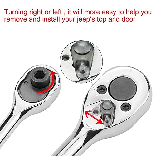 Bentolin Hard Top Door Removal Torx Set Jeep Tool Kit Replace 82214166AB 68361574AB Compatible for Wrangler JL JK Gladiator Rubicon Sahara 2-4 Doors Soft Top (Red) - Image 4