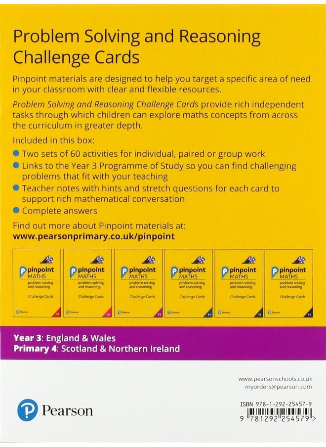 null - Pinpoint Maths Year 3 Problem Solving and Reasoning Challenge Cards: Y3 Problem Solving and Reasoning Pk - Image 1