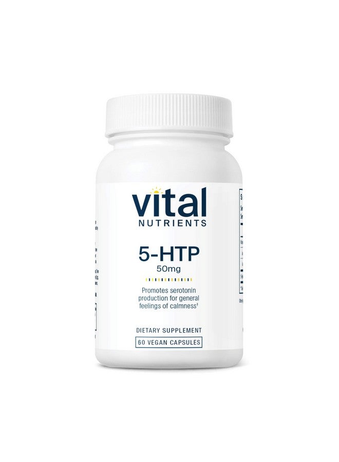 فيتل نيوترينس Vital Nutrients 5-HTP 50mg (5-hydroxytryptophan) | مكمل غذائي نباتي لدعم السيروتونين* | دعم النوم والإجهاد | 5HTP وفيتامين B6 | خالٍ من الجلوتين ومنتجات الألبان والصويا | غير معدّل وراثيًا | 60 كبسولة - Image 1
