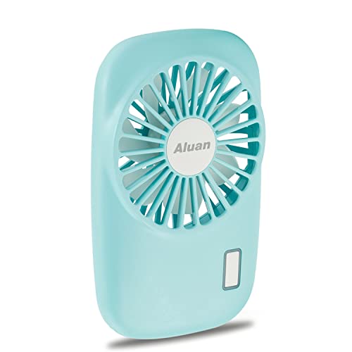 Aluan Handheld Mini Fan Powerful Small Personal Portable Speed Adjustable USB Rechargeable Eyelash Fan for Kids Girls Boys Woman Man Home Office Outdoor Travel, Blue - Image 1