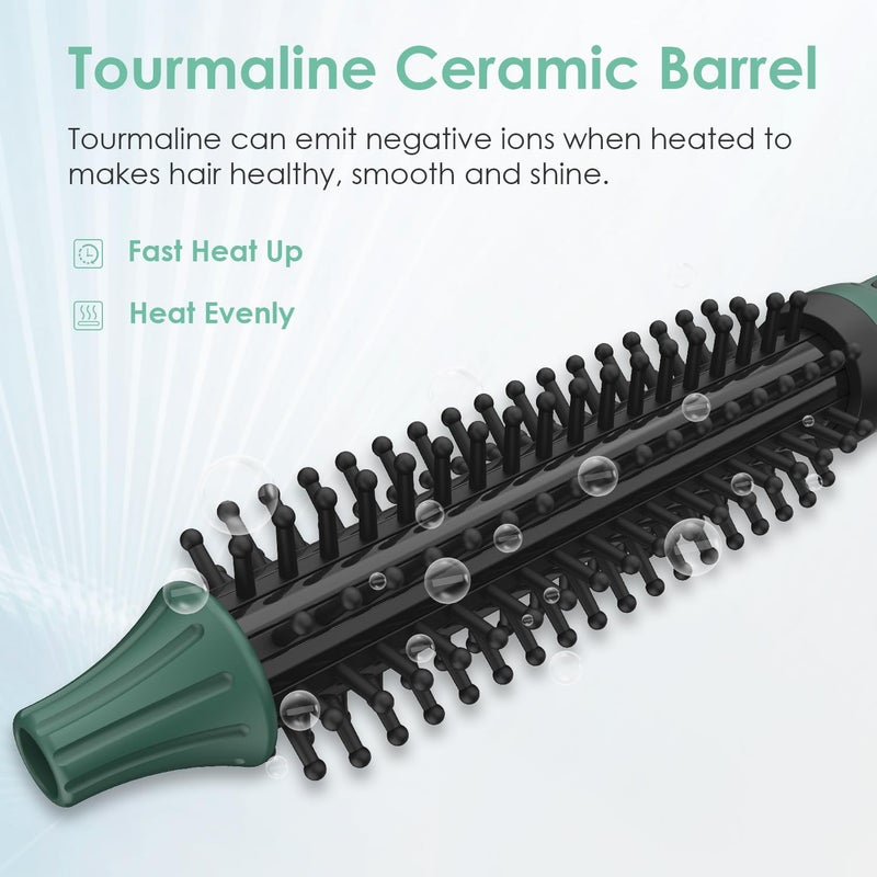 BANGMENG Mini Thermal Round Brush, 1/2 Inch Barrel Volume Heat Styling Brush for Men and Women Short Thin Curly Straight Hair, Heated Curling Iron,12 Temperature Setting (1.1 Inch with Bristles) - Image 4