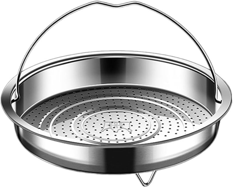 سلة بخارية من الفولاذ المقاوم للصدأ بمقبض، مصفاة طعام، رف تبخير الخضروات - Image 1