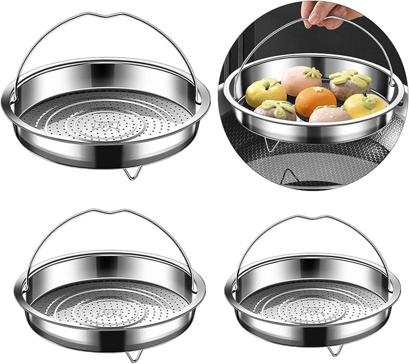 سلة بخارية من الفولاذ المقاوم للصدأ بمقبض، مصفاة طعام، رف تبخير الخضروات - Image 3