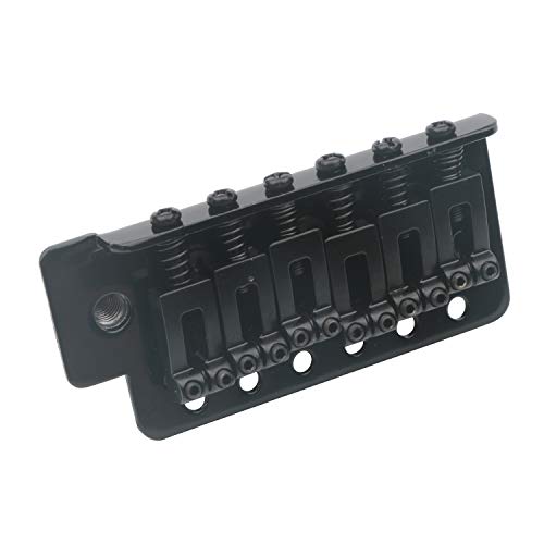 Swhmc Electric Guitar Bridge Tremolo System Set 6 Strings Guitar Tailpiece Replacement with Bar, for Strat(Black) - Image 2