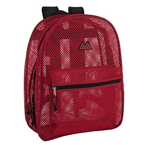 Summit Ridge Mesh Backpacks for Kids, Adults, School, Beach, and Travel, Colorful Transparent Mesh Backpacks with Padded Straps Large - Image 1