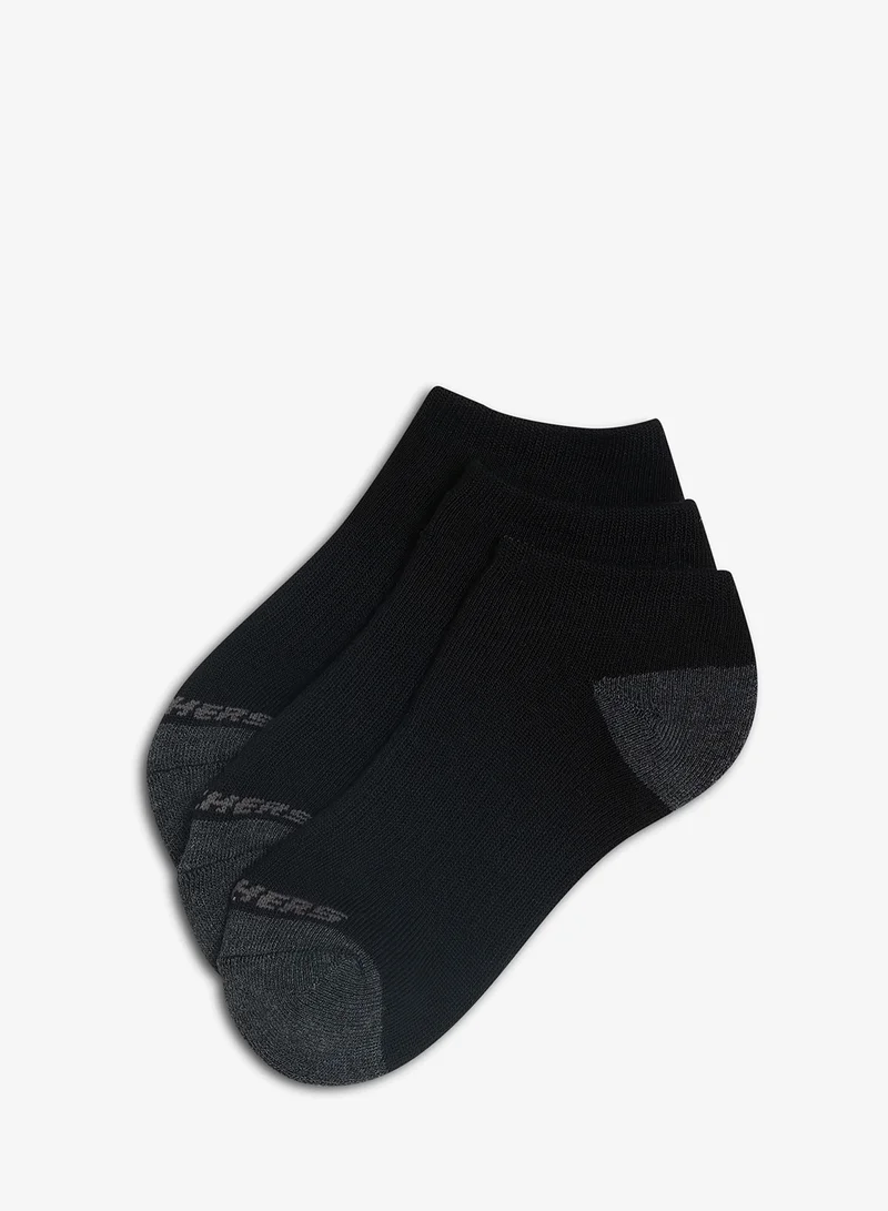 SKECHERS 3 Pack Full Terry No-Show Socks