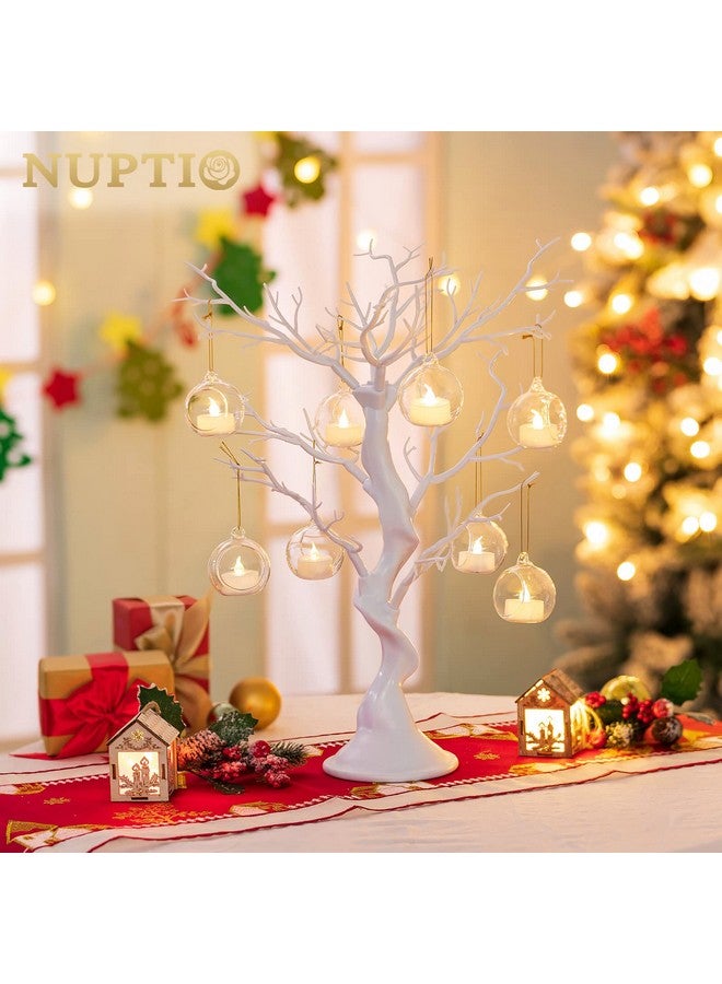 NUPTIO Artificial Trees Decorative Trees: 2 Pcs White Twig Trees 22.8In Tall Halloween Decorations Wedding Centerpiece For Tables Fake Easter Tree For Christmas Thanksgiving Birthday Party Decor - Image 2