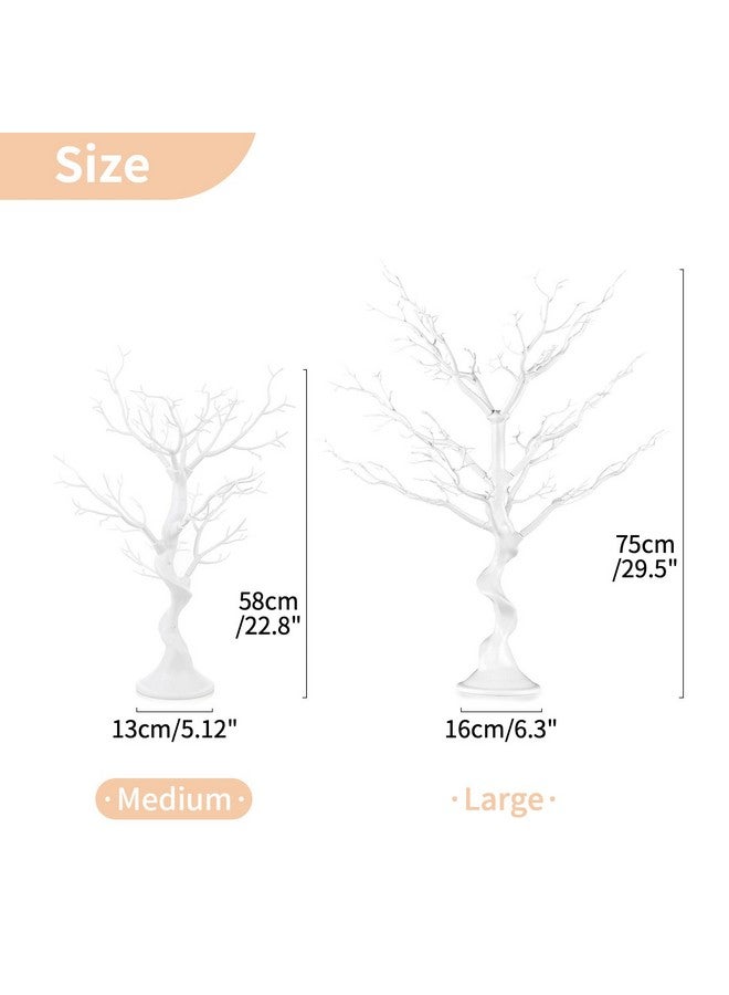 NUPTIO Artificial Trees Decorative Trees: 2 Pcs White Twig Trees 22.8In Tall Halloween Decorations Wedding Centerpiece For Tables Fake Easter Tree For Christmas Thanksgiving Birthday Party Decor - Image 5