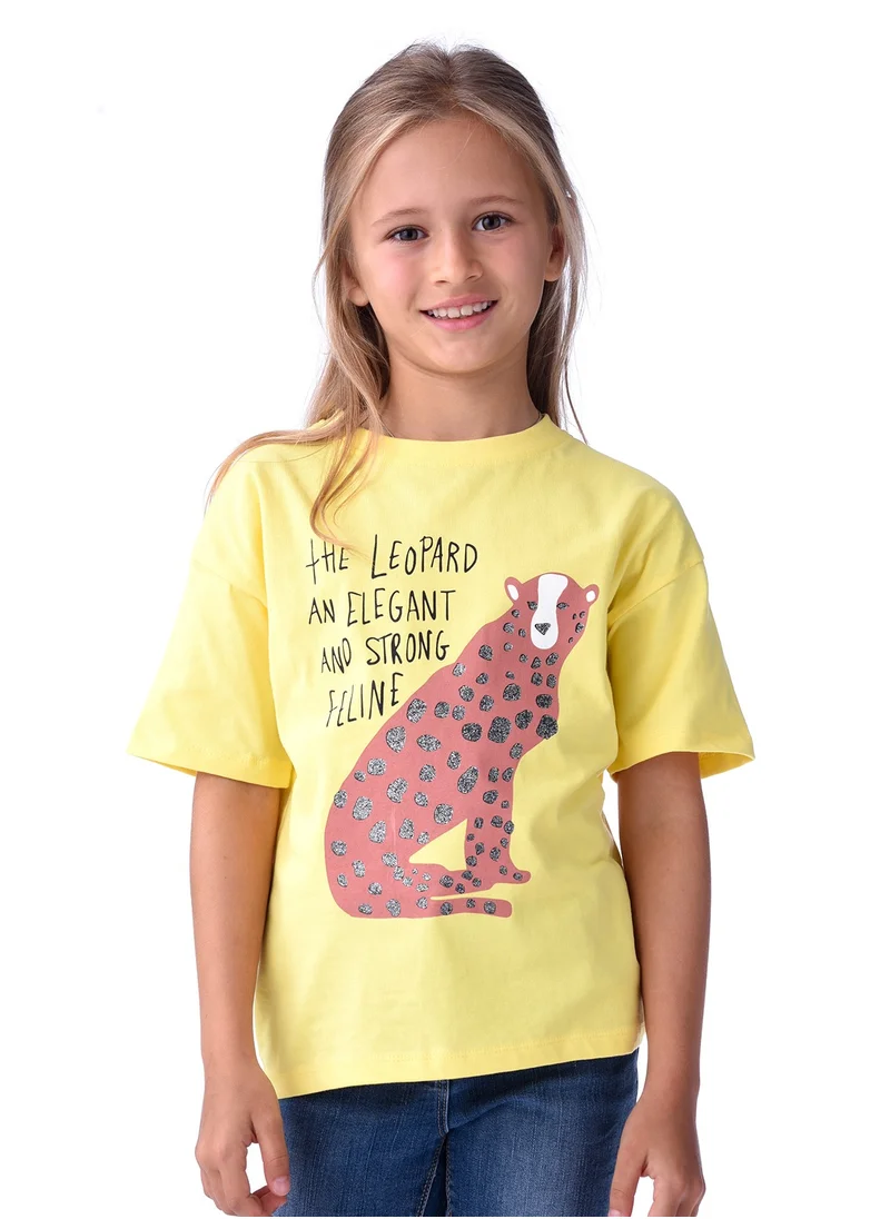 فكتور اند جين Victor and jane Girls' T-shirt - Yellow