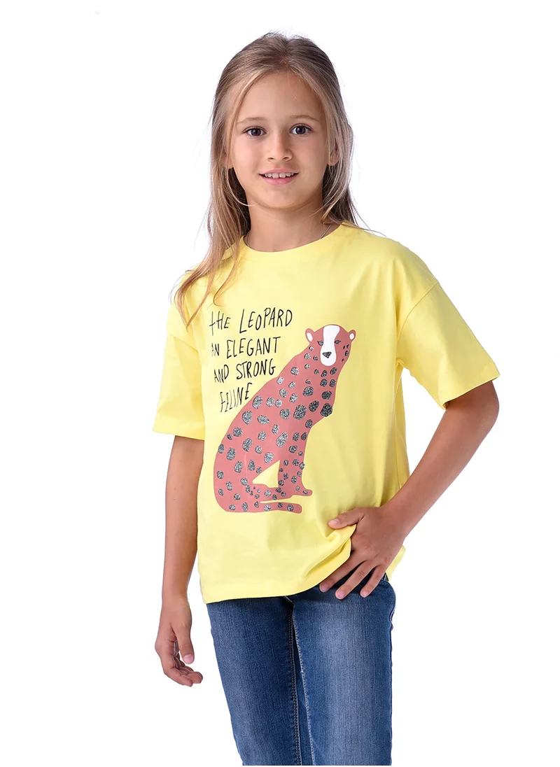 فكتور اند جين Victor and jane Girls' T-shirt - Yellow